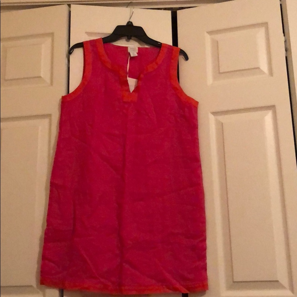 Fuchsia with orange trim shift